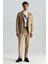 Pamuk Karışımlı Çizgi Desen Camel Kadife Blazer Ceket 3