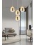 Amaya 4'lü Yuvarlak Gold Damla Başlıklı Modern Salon LED Avize 1