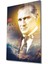 Atatürk Portre ve Türk Bayrağı Cam Tablo Modern Ev Ofis Salon Hediyelik Büyük Tablo Duvar Dekoru 1