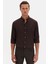 Slim Fit Acı Kahve Oxford Düğmeli Yaka Kolay Ütülenebilir Nakış Detaylı Pamuklu Gömlek 4HC02ORT03265 1