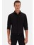Slim Fit Siyah Italyan Yaka Armürlü Uzun Kollu Kolay Ütülenebilir Nefes Alan Dört Mevsim Gö 2HF02ORT3185 2