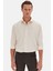 Slim Fit Bej Italyan Yaka Armürlü Uzun Kollu Kolay Ütülenebilir Nefes Alan Dört Mevsim Gömlek 2HF02ORT3185 2