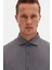 Slim Fit Antrasit Italyan Yaka Armürlü Uzun Kollu Kolay Ütülenebilir Nefes Alan Dört Mevsim Gömlek 2HF02ORT3185 4