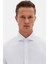Slim Fit Beyaz Italyan Yaka Armürlü Uzun Kollu Kolay Ütülenebilir Nefes Alan Dört Mevsim Gömlek 2HF02ORT3185 3