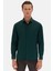 Slim Fit Koyu Yeşil Italyan Yaka Armürlü Uzun Kollu Kolay Ütülenebilir Nefes Alan Dört Mevsim Gömlek 2HF02ORT3185 1