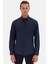 Slim Fit Lacivert Oxford Düğmeli Yaka Kolay Ütülenebilir Nakış Detaylı Pamuklu Gömlek 4HC02ORT03265 1