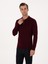 Erkek Bordo Slim Fit Regular Fit Pamuk Karışımlı Polo Yaka Basic Triko Kazak 50318673-VR014 1