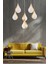 Biana 6'lı Yuvarlak Gold Damla Başlıklı Modern Salon LED Avize 2