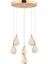 Biana 6'lı Yuvarlak Gold Damla Başlıklı Modern Salon LED Avize 3