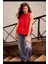 Allbucks Mint Velvet Kırmızı Şeritli Wide Leg Jean Pantolon ABAB5059 4