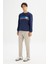 Regular Fit Normal Kesim Bisiklet Yaka Baskılı Lacivert Sweatshirt 2