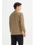 Regular Fit Normal Kesim Bisiklet Yaka Baskılı Haki Sweatshirt 5