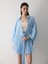 Mavi Flam Keten Kimono Gömlek 3