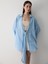 Mavi Flam Keten Kimono Gömlek 5