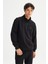 Regular Fit Normal Kesim Kapüşonlu Fermuar Detaylı Siyah Sweatshirt 1