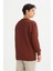 %100 Pamuk Regular Fit Normal Kesim Bisiklet Yaka Kiremit Rengi Sweatshirt 5