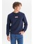 Regular Fit Normal Kesim Bisiklet Yaka Içi Polarlı Lacivert Sweatshirt 3