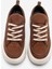 Kadın Yüksek Taban Sneaker Keten Kumaş Bağcıklı Spor Ayakkabı Hesna Kahve Süet 7