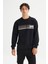 Regular Fit Normal Kesim Bisiklet Yaka Baskılı Siyah Sweatshirt 1