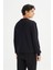 Regular Fit Normal Kesim Bisiklet Yaka Baskılı Siyah Sweatshirt 5
