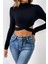 Kadın Çapraz Detaylı Uzun Kol Siyah Crop 6