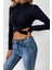 Kadın Çapraz Detaylı Uzun Kol Siyah Crop 7
