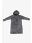 Kadın Gri Mermer Desenli Taşlı Uzun Sweatshirt 5