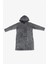 Kadın Gri Mermer Desenli Taşlı Uzun Sweatshirt 8
