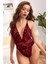 Kadın Bordo Dantel ve Ip Detaylı Şık Babydoll 7