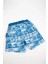 Erkek Çocuk Mavi Yazı Detaylı Şort Mayo 6