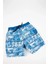 Erkek Çocuk Mavi Yazı Detaylı Şort Mayo 8