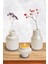 Dekoratif Beyaz Renkli Tealight Mumluk Modern Vazo 3'lü Set 2