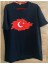 Edwol Türk Bayraklı Baskılı Siyah Erkek Unisex Tişört T-Shirt 1