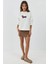 Kadın Büyük Boy Yuvarlak Yaka İşlemeli Sweatshirt Natural 14