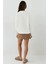 Kadın Büyük Boy Yuvarlak Yaka İşlemeli Sweatshirt Natural 15