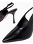 Studıo Amelıa Halo 90 Siyah Deri Sivri Burun, Tokalı El Yapımı Zarif Slingback Topuklu Ayakkabı 4