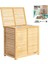 Laundry Basket 2 Bölmeli Ahşap Bambu Kirli Çamaşır Sepet Kumaş Çantalı SEPET=50X38X55CM (4887) 1