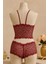 Kadın Bordo Dantel Bralet Şort Takımı – Asil ve Sofistike Iç Giyim 4