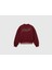 Kız Çocuk Bordo Payet Işlemeli Ucu Çizgili Sweatshirt Hırka 2