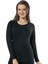 Kadın Siyah Uzun Kollu Üst Termal Sıcak Tutan Içlik Lingaooms 2007B 2
