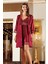 Freshness 9600-GS Saten Gecelik Sabahlık Takım - Bordo - Xl 1