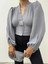 Gri Balon Kol Bluz 3