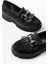 749-750 Siyah Süet Tokalı Günlük Yüksek Tabanlı Loafer Ayakkabı 4