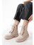 812-2121 Bej Bağcıklı Fermuarlı Günlük Kadın Bot 1