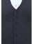 Erkek Düğmeli Yelek Cepsiz Desenli Çelik Örgü Klasik Kalıp - 5211LS 2