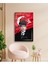 Atatürk Portre ve Türk Bayrağı Cam Tablo Modern Ev Ofis Salon Hediyelik Büyük Tablo Duvar Dekoru 2