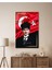 Atatürk Portre ve Türk Bayrağı Cam Tablo Modern Ev Ofis Salon Hediyelik Büyük Tablo Duvar Dekoru 5