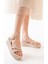 861-1016 Bej Dolgu Kadın Sandalet 5