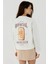 Kadın Baskılı Yuvarlak Yaka Sweatshirt White 11