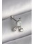 Bfs 316L Çelik Gümüş Renk Beyaz Minelik Kalp Sallantı Zirkon Taş Detay Tragus Piercing 1